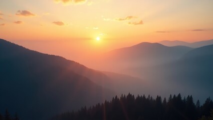 Obraz premium sunrise over the mountains