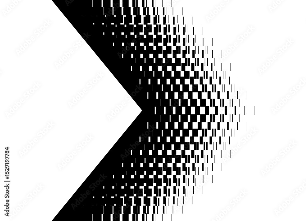 Aufkleber arrow from black abstract pixels on white background. vector pattern. modern design element. vector 