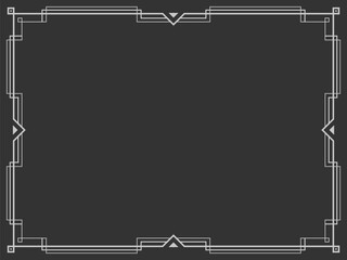 Geometric frame in line art style. Linear border. Frame design with space for text, invitations, flyers and greeting cards. Vector illustration