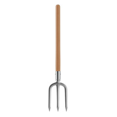 Garden fork with wooden handle and metal tines