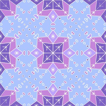 Square pastel Seamless Pattern, Gorgeous Frost Crystalize seamless pattern, pink, blue, purple, for fabric, cloth, surface