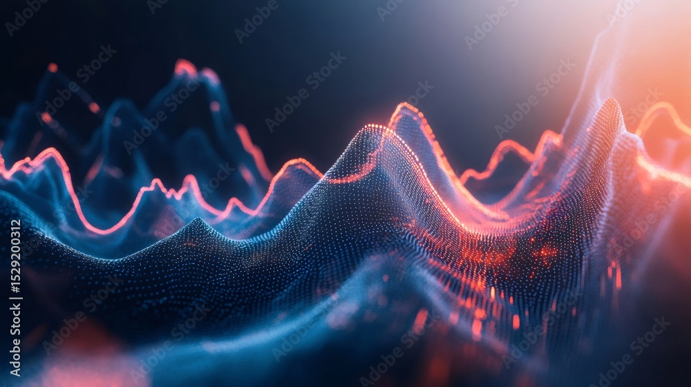 Aufkleber colorful seismic waves are spreading across a landscape, emanating from the epicenter of an earthqua