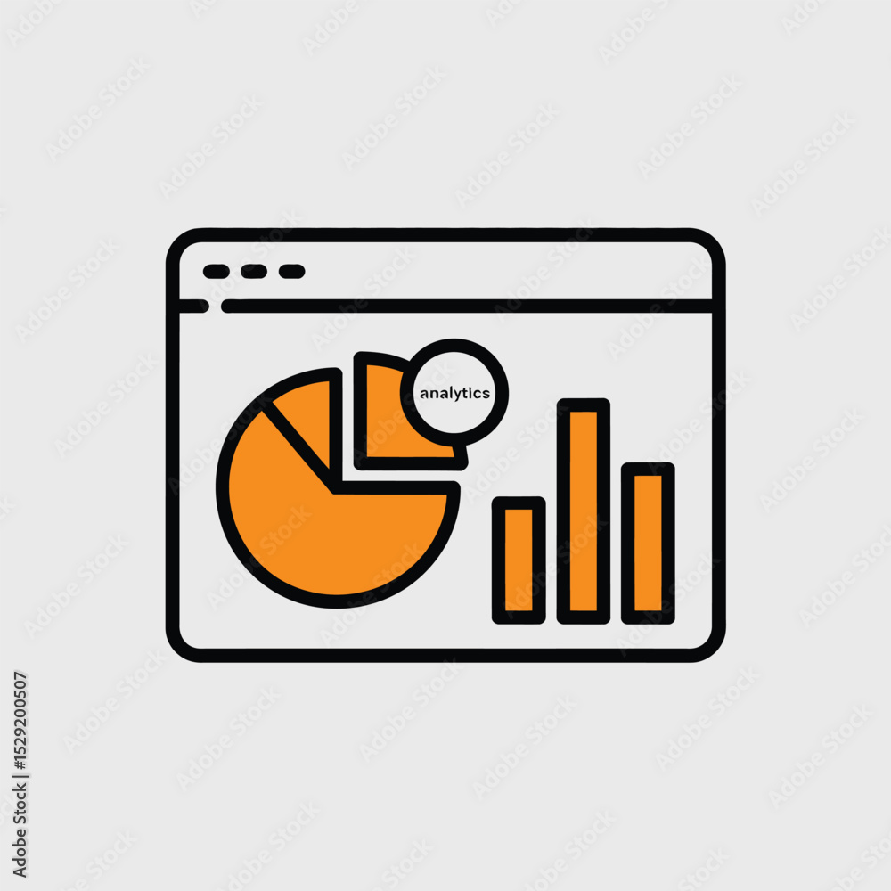 Poster website analytics dashboard icon pie chart bar graph data visualization