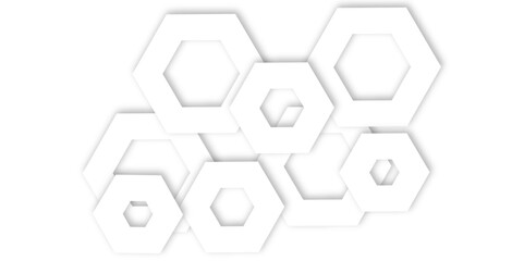 Abstract geometric technology 3d white light structure technology out line hexagon polygonal honeycomb luxury pattern vector background.