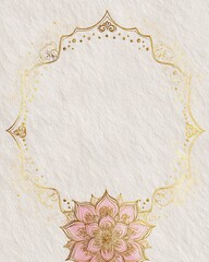 Elegant lotus flower design with gold accents, perfect for spiritual and decorative uses. Adds a touch of tranquility and beauty.