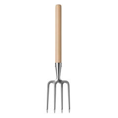 Garden fork with wooden handle