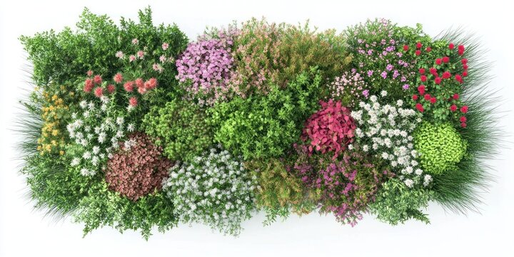 Fototapeta Garden flower bed plant arrangement vegetation.