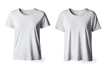 Fototapeta premium Gray V-neck T-Shirt Front and Back Mock Up Isolated
