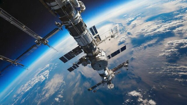 ISSと地球、無重力空間、宇宙飛行士と宇宙ステーション