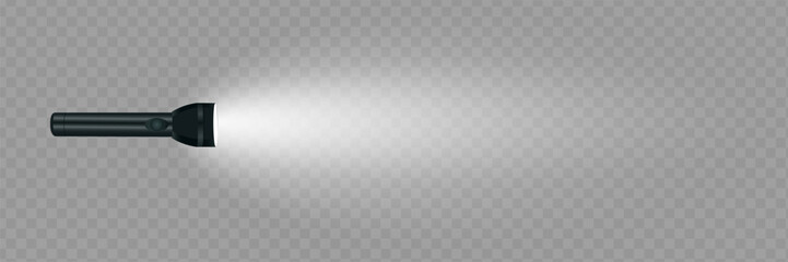 flashlight on a transparent Vector illustration.