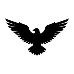 Obraz premium Eagle icon silhouette icon vector flat design on white background