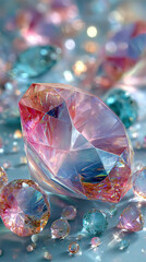 small  multicolor crystal diamonds background