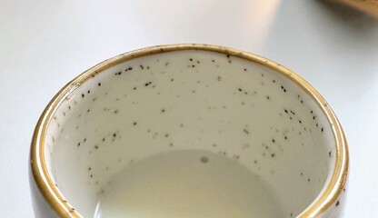 Top view of pottery cup, mug or jug