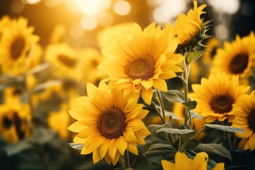 Sunflowers outdoors blossom nature.