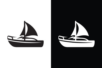 Boat icon vector on White Background ,Vector Art Illustration on white background.