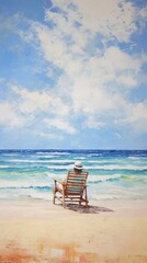 Sitting and admiring the view on the beach furniture outdoors horizon.