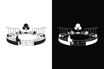 Plaza icon vector on White Background ,Vector Art Illustration on white background. © MONI