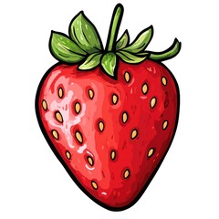 Obraz premium Detailed Drawing Of A Red Strawberry