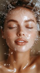 Woman with face mask in water