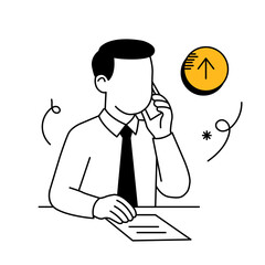 Businessman talking on phone. Businessman having a business call. Businessman discussing business strategy.