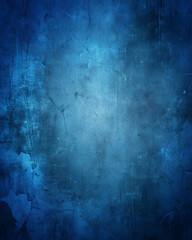 Grunge Blue Wall Texture with Scratches, Faded Stains, and Abstract Light
