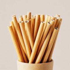 ecofriendly paper straws symbolizing plasticfree alternatives isolated clean background