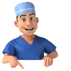 Whimsical 3D Cartoon Scrubs illustration