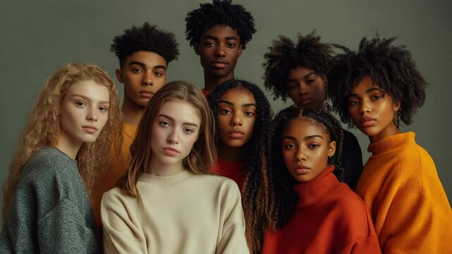Diverse Group of Young Adults Studio Portrait