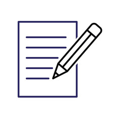 education icon. Notes and Highlighting Tools. notes with pencil. smart, learning, clever. Outline design style