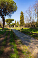 ancient roman road of appian way	