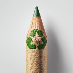 ecofriendly pencil made from recycled paper symbolizing sustainable stationery isolated clean background