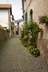 view of the village of Pesasseroli in abruzzo	


