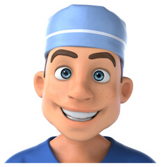 Whimsical 3D Cartoon Scrubs illustration