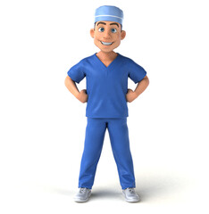 Whimsical 3D Cartoon Scrubs illustration