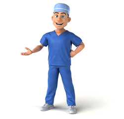 Whimsical 3D Cartoon Scrubs illustration