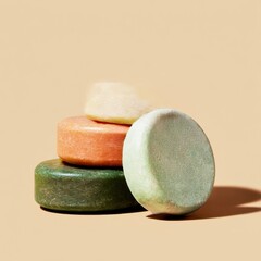 ecofriendly shampoo bars symbolizing sustainable hair care isolated clean background