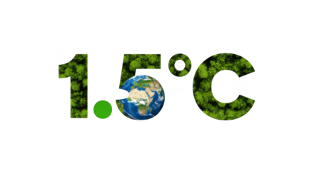Global warming typography Earth in numbers