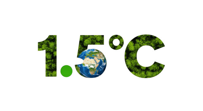 Global warming typography Earth in numbers