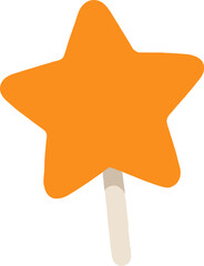 Star Shaped Orange Lollipop Halloween Candy Illustration