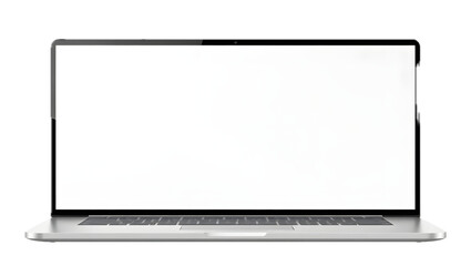 Sleek and modern laptop computer isolated on transparent background—ideal for technology presentations, web design, and digital product mockup