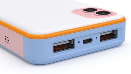 Obraz premium Colorful Pastel Power Bank Side View