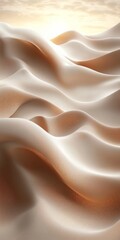 Obraz premium Serene Fluid Sandscape Beige Waves with Silky Texture and Soft Gradient Light on Ethereal Dunes