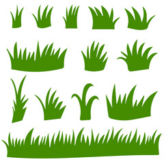 Grass silhouette set. Field landscape element. - illustrazioni © maximilian
