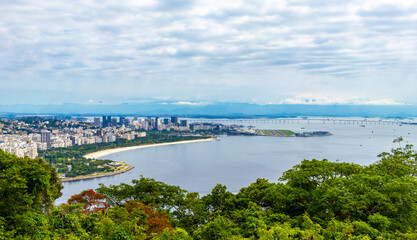 Rio de Janeiro Brazil Panorama View City Skyline Beach Mountains.