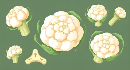 Cauliflower vector, Cauliflower illustration, Cauliflower clipart, Fresh cauliflower icon, Organic cauliflower, Whole cauliflower vector, Cauliflower head illustration, White vegetable vector, Caulifl
