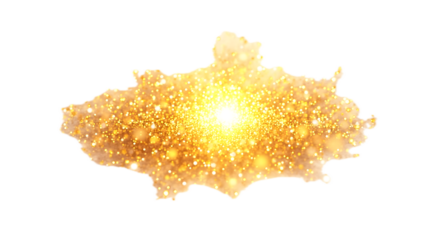 Shimmering golden dust or glitter particles scattered on transparent background—perfect for festive designs, luxury branding, and magical effects in digital art.