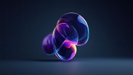 Abstract 3D Rendered Geometric Shapes With Gradient Colors