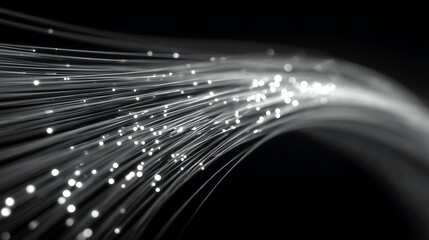 Ultra-Thin Light Threads High-Speed Internet Concept with Minimal Elements, Futuristic Design