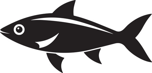 sardine fish silhouette, black and white silhouette, vector and illustration