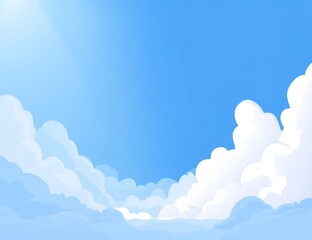 Pixelated Sky With Fluffy Clouds